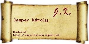 Jasper Károly névjegykártya